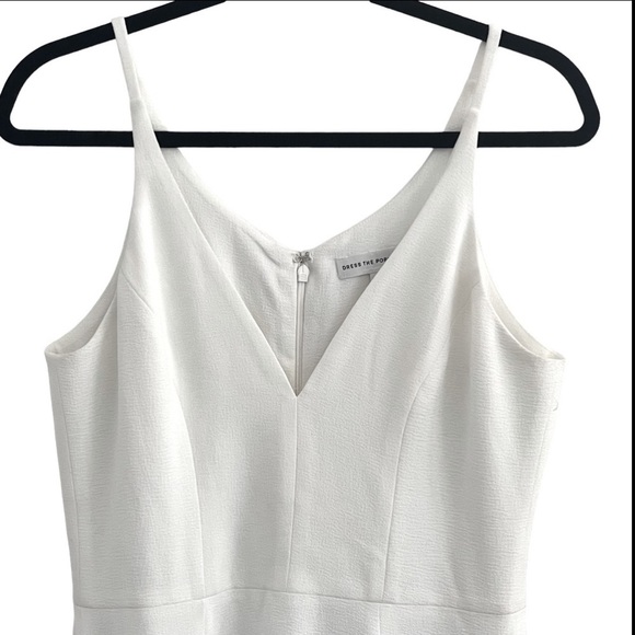 DRESS THE POPULATION Iris Slit Plunge White Gown Dress size small - Picture 6 of 12